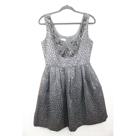 Donna Morgan Beaded Sequins Fit & Flare Dress-Sparkles-6-Pockets-New w/Tags - Picture 1 of 16